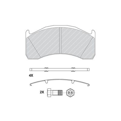 BRAKE LINING SET FERODO FRONT + REAR   VOLVO  FL